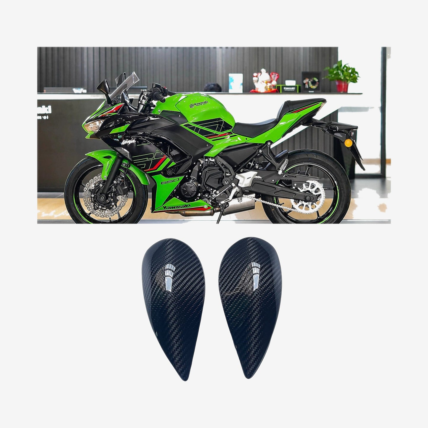 Fuel Tank Carbon Fiber Protection Block Anti Fall Cover – Kawasaki Ninja 650 / Z650 (2017–2026)