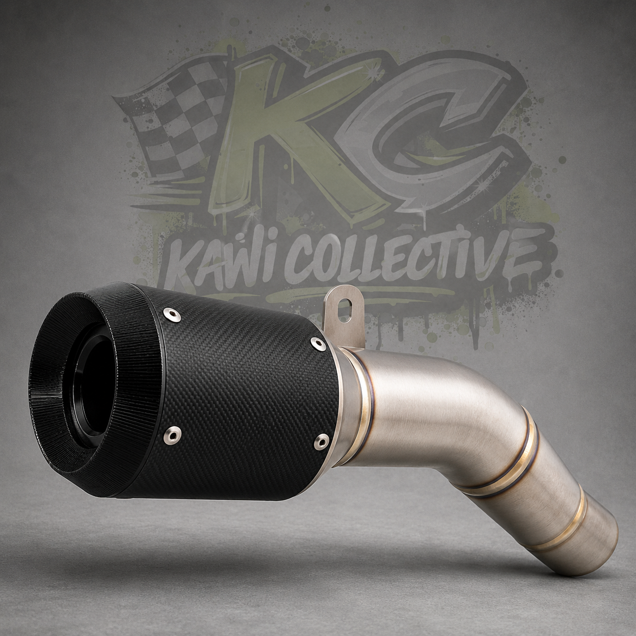 Titanium Carbon Muffler Slip On For Kawasaki 2009-2026