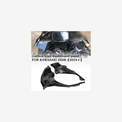 Kawasaki ZX-6R Carbon Fiber Instrument Cover – Left & Right Dash Enclosure (2024-2026)