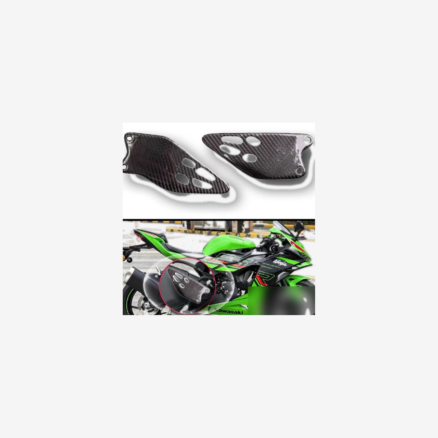 Carbon Fiber Heel Guards – Kawasaki ZX-6R / 636 (2019–2025)