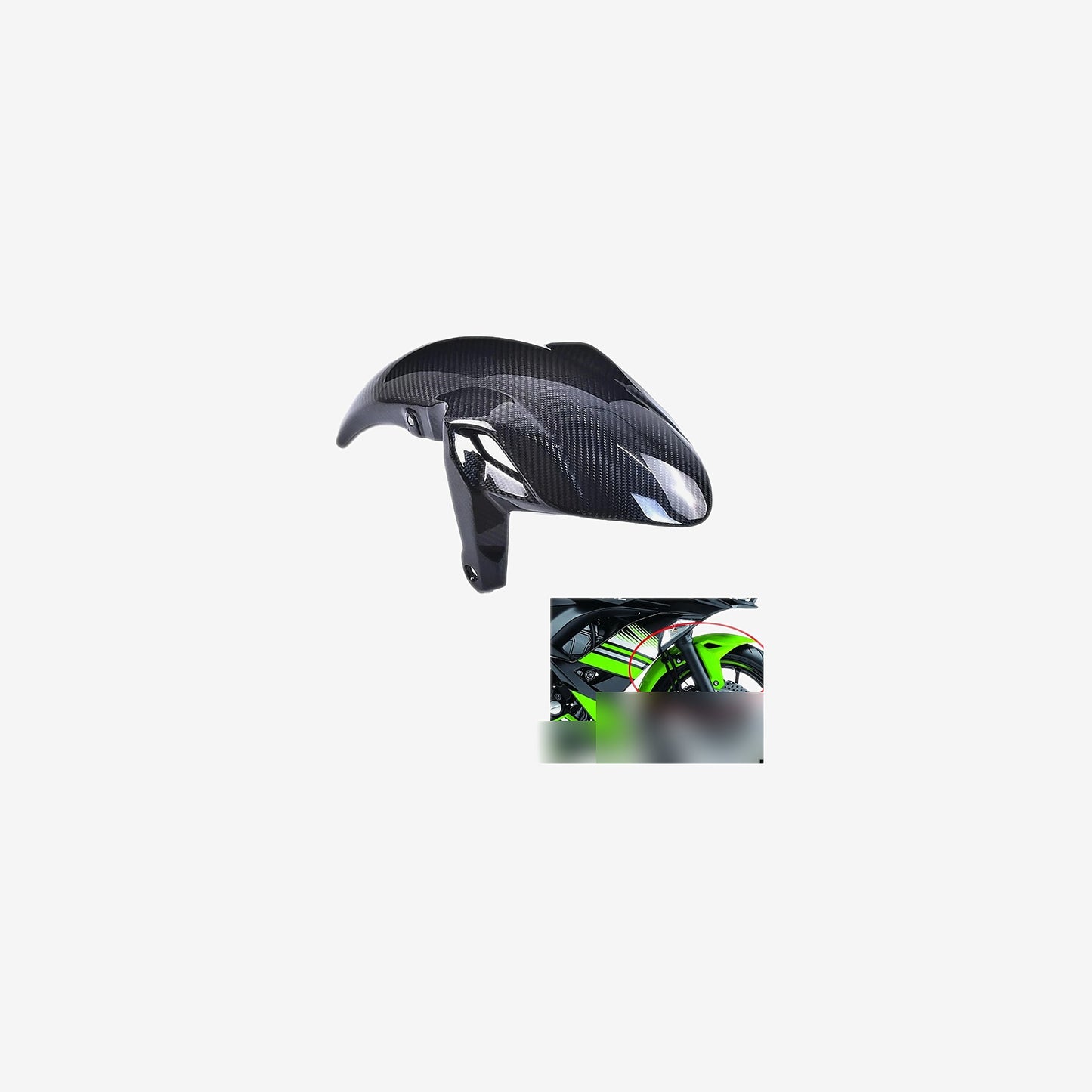 Carbon Fiber Front Fender – Kawasaki Ninja 650R / Z650 (2017–2025)