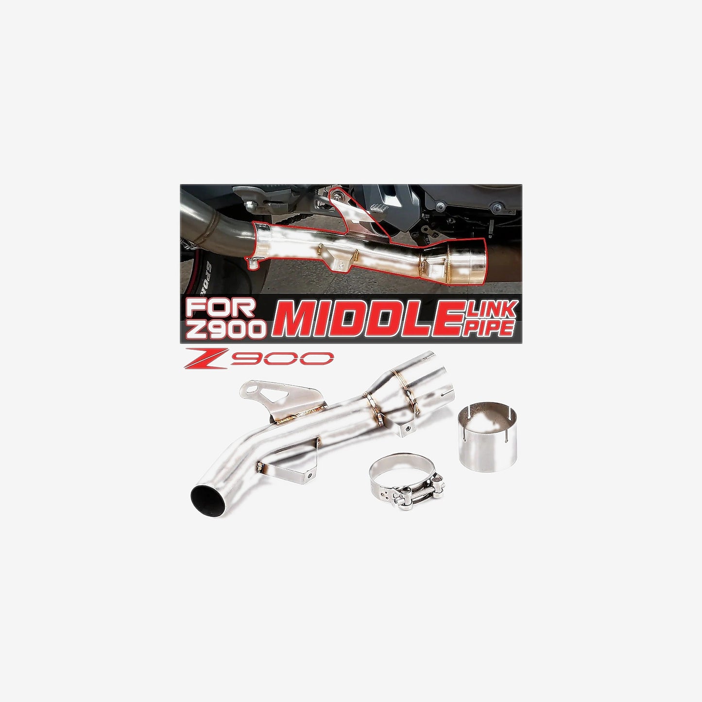 Steel Mid-Pipe – Kawasaki Z900 / Z900 A2 (2017–2026)