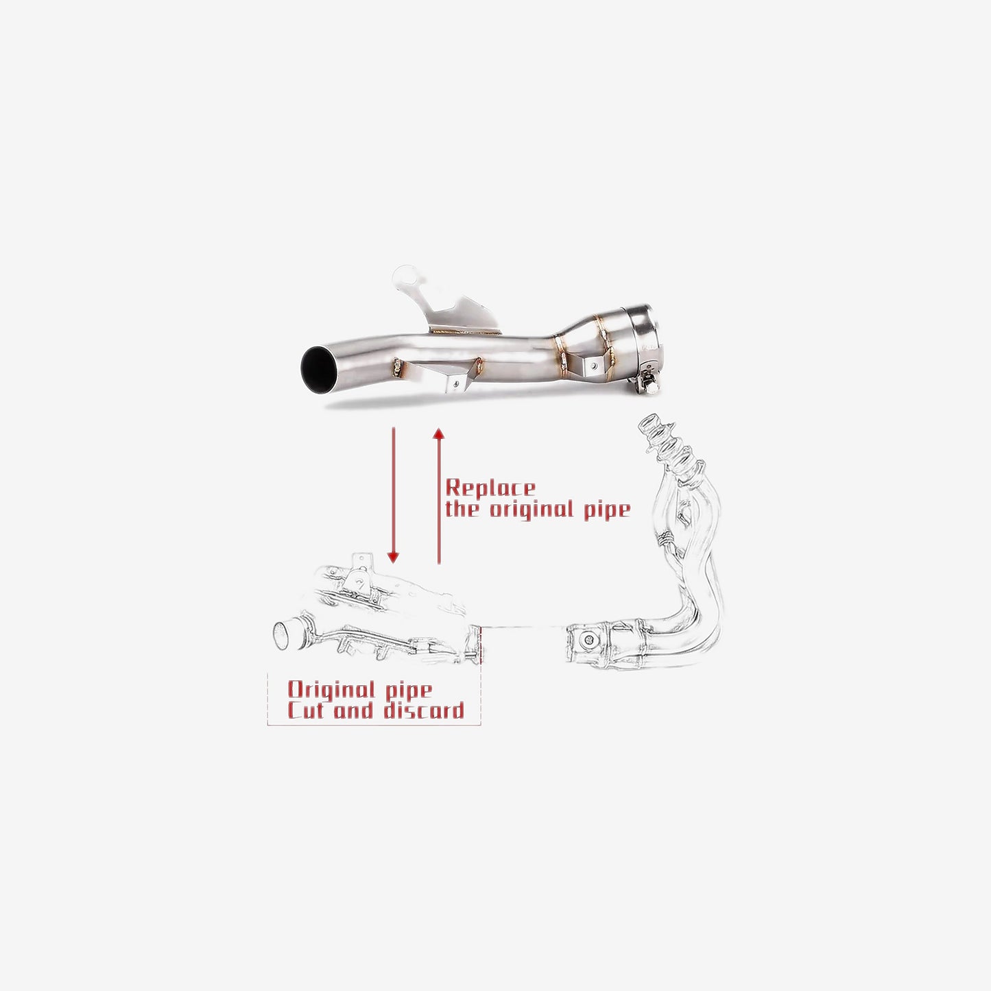Steel Mid-Pipe – Kawasaki Z900 / Z900 A2 (2017–2026)
