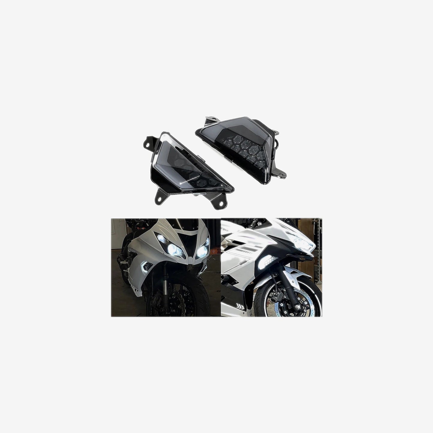 Front LED Turn Signal Indicators Dual Colour – Kawasaki Ninja 250 / 300 / 400 / 650 / ZX-6R