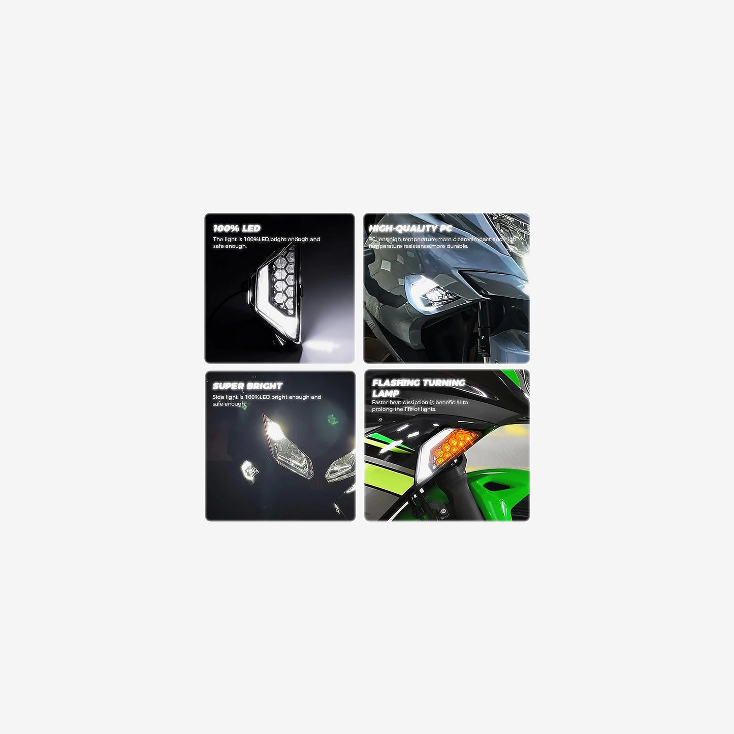 Front LED Turn Signal Indicators Dual Colour – Kawasaki Ninja 250 / 300 / 400 / 650 / ZX-6R
