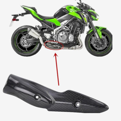 Carbon Fiber Exhaust Mid Pipe Heat Shield – Kawasaki Z900 (2025–2026)