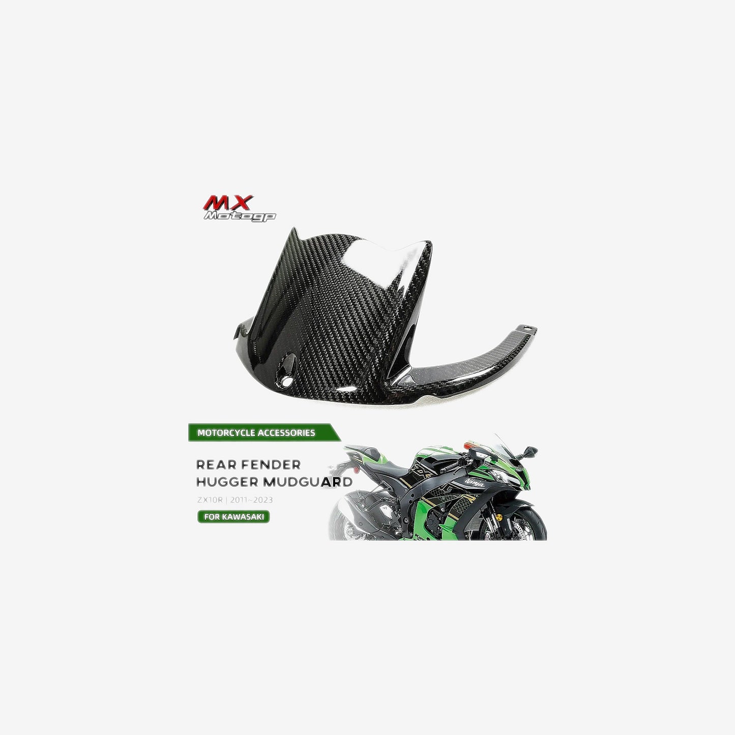 Carbon Fiber Rear Hugger Fender – Kawasaki ZX-10R / ZX-10RR (2011–2026)