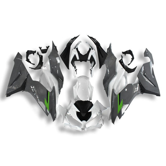2019-2023 Kawasaki ZX6R OEM Style Fairings – Green/White/Grey