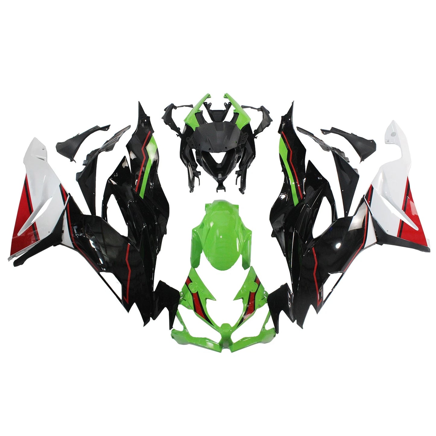 2019-2023 Kawasaki ZX6R OEM Style Fairings – Green/Black/White/Red