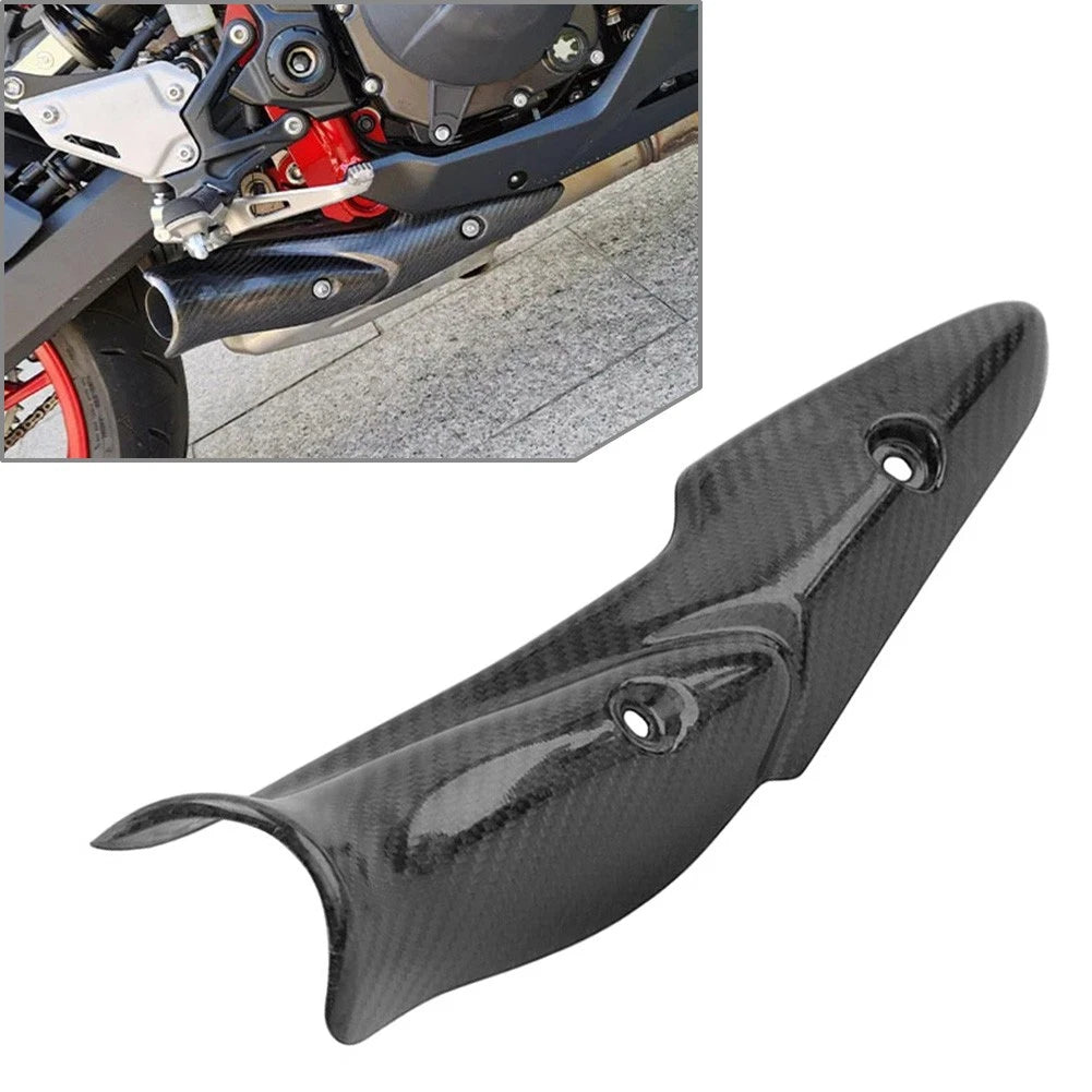 Carbon Fiber Exhaust Mid Pipe Heat Shield – Kawasaki Z900 (2025–2026)