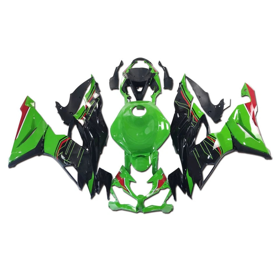 2019-2023 Kawasaki ZX6R KRT Edition Style Fairings – KRT Green/Black/Red