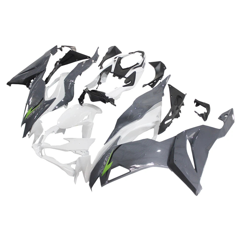 2019-2023 Kawasaki ZX6R OEM Style Fairings – Green/White/Grey